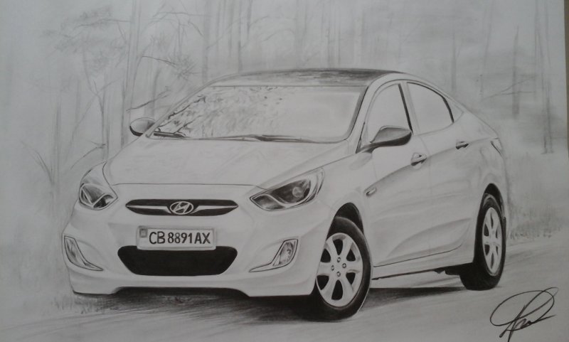 Раскраска Hyundai Accent