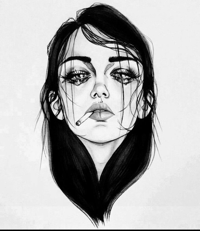 Рисунок девушки карандашом