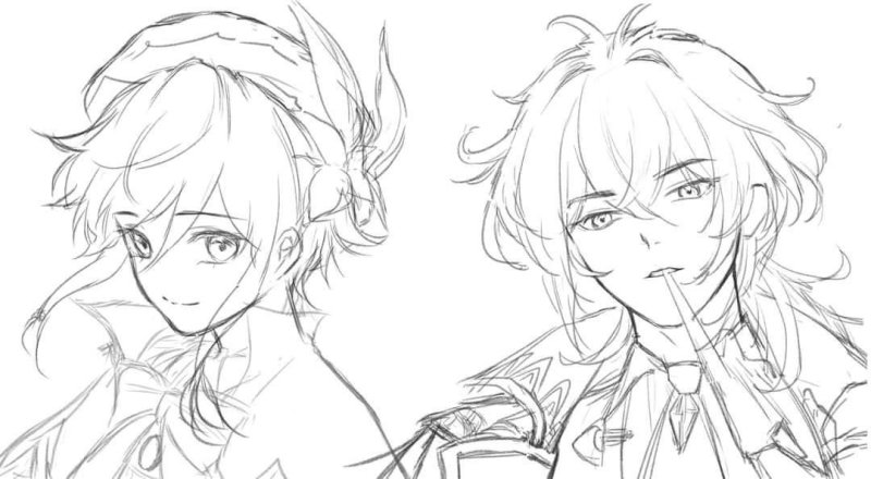 Сяо Геншин Импакт рисунок