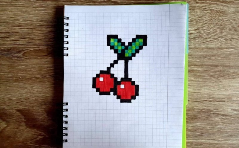 Рисунки по клеточкам вишня