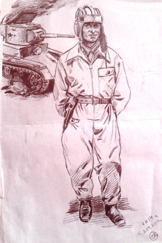 Танкист рисунок