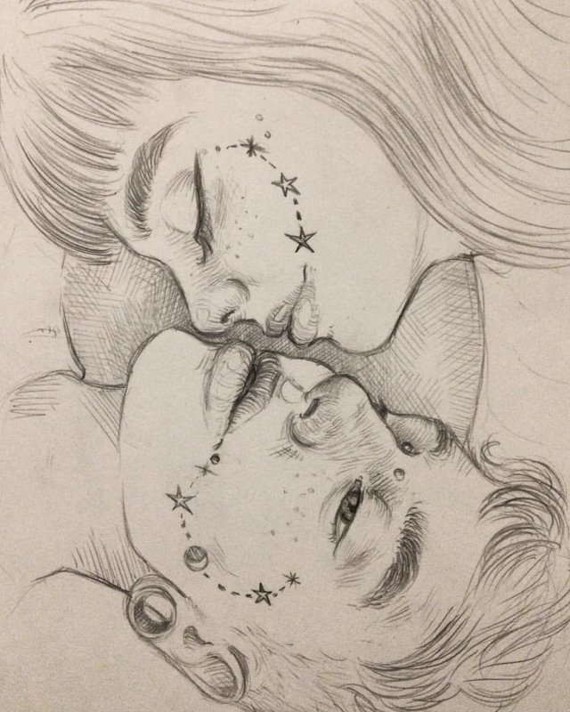 Влюбленные рисунок карандашом