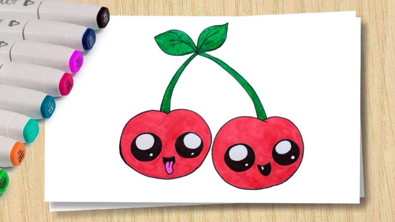 Рисунки для срисовки лёгкие вишня