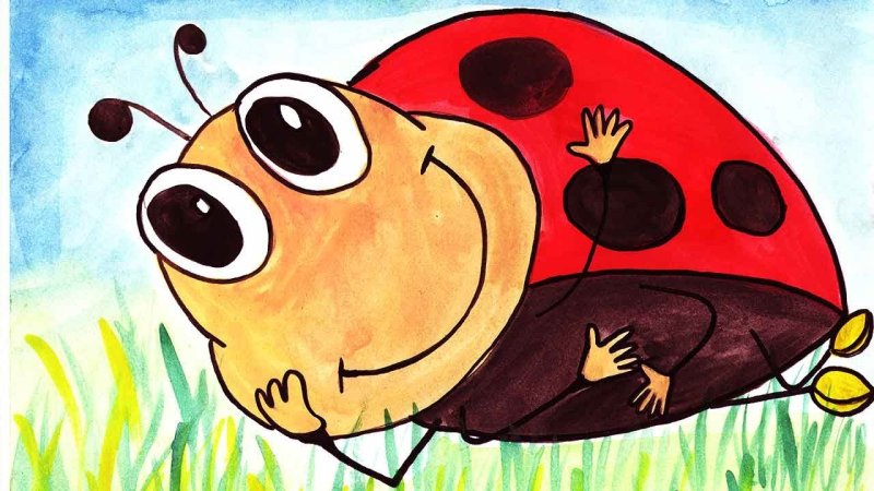 Рисование Божья коровка