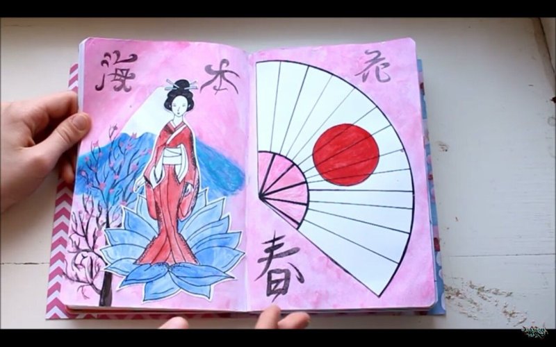 Скетчбук в японском стиле