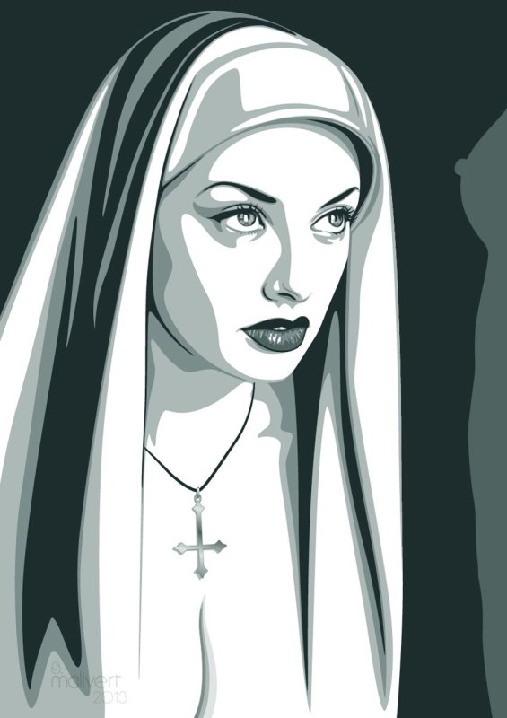 Монахиня рисунок