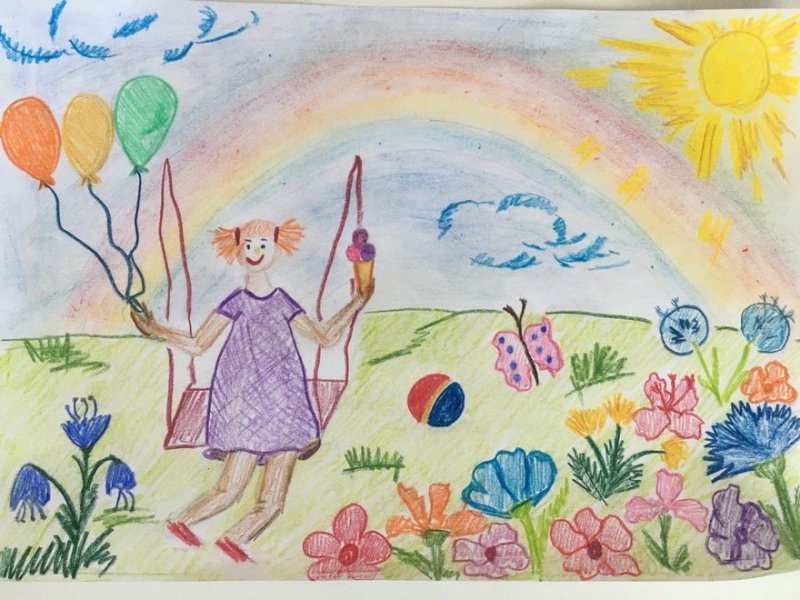 детские рисунки лето