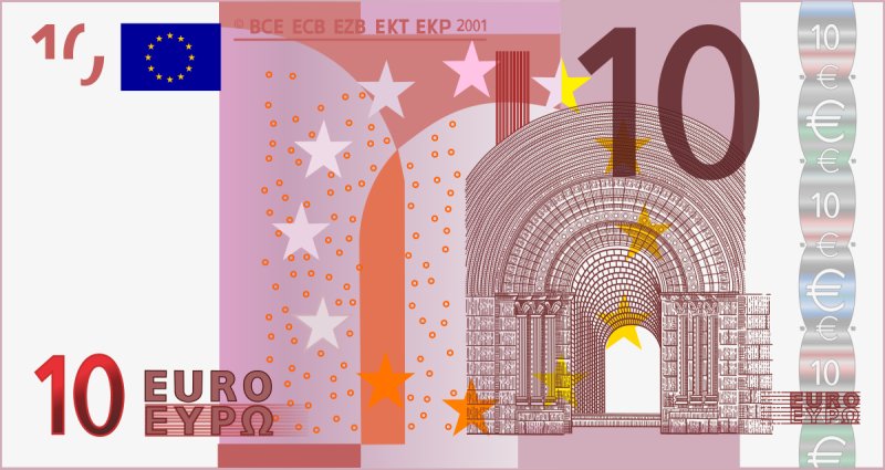 Как выглядит 10 евро купюра