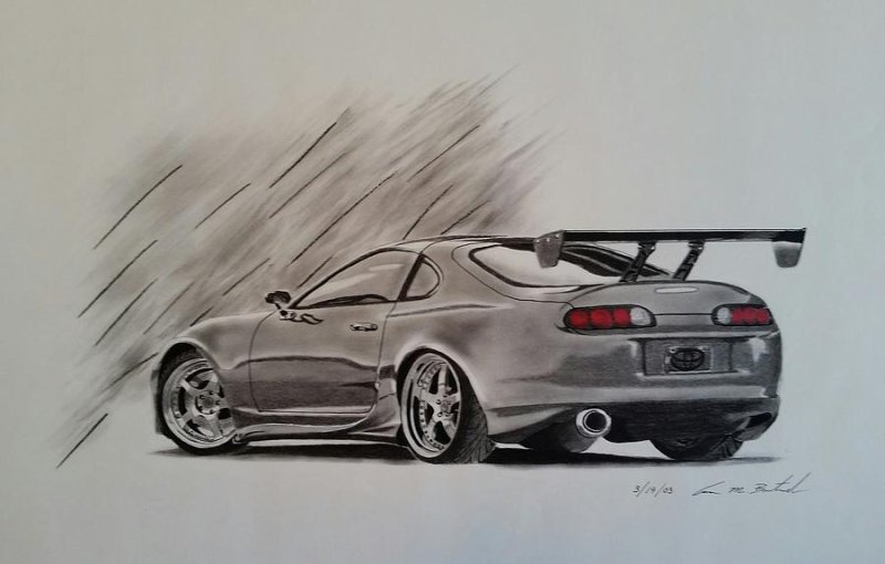 Toyota Supra a80 карандашом