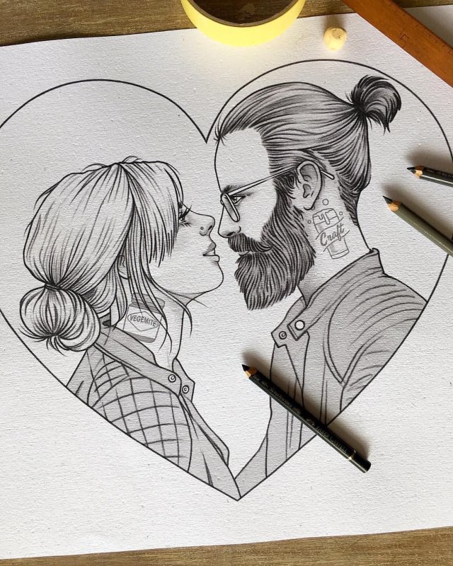 Рисунки карандашом парочки