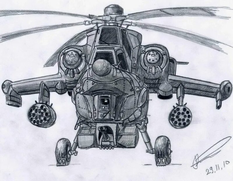 Вертолет эскиз
