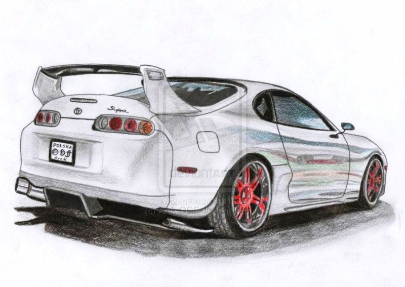 Toyota Supra a80 карандашом