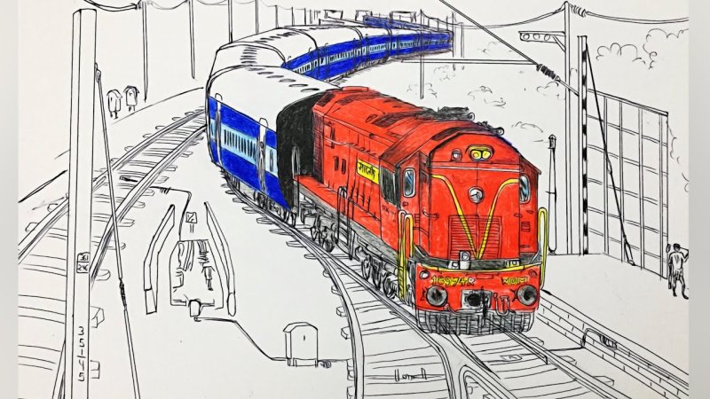 Тепловоз рисунок