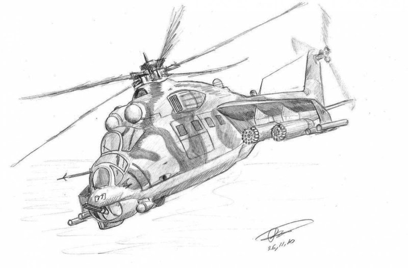 Вертолет ми 24 рисунок