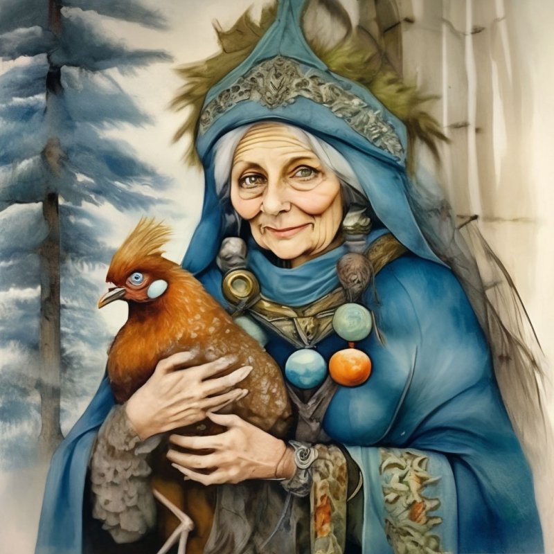 Портрет бабы яги рисунок