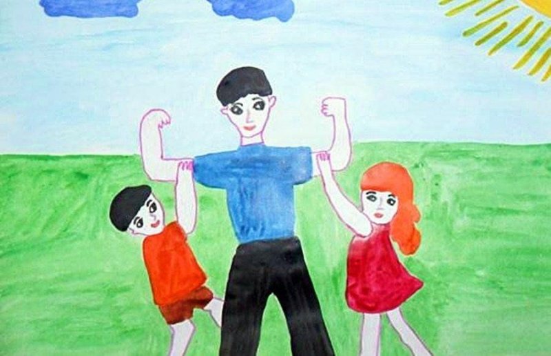Рисунки детей мой папа самый лучший
