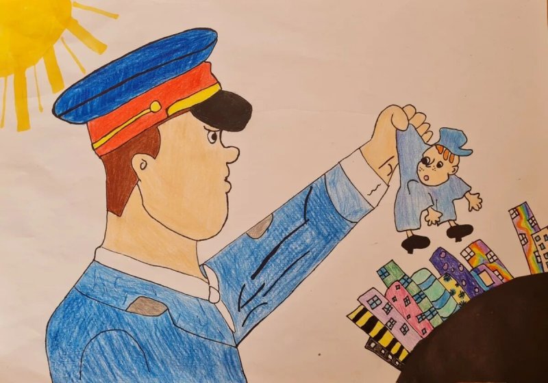 Полицейский глазами детей рисунки
