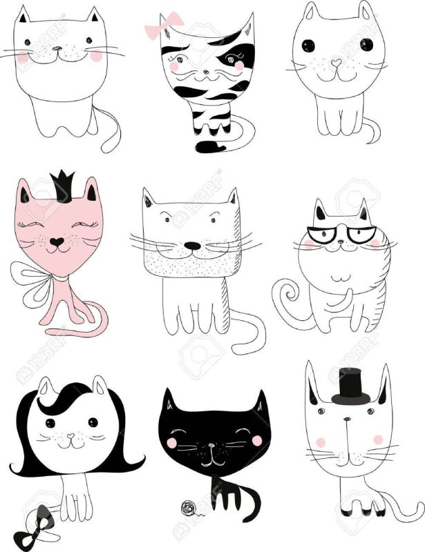 милые котики рисунки
