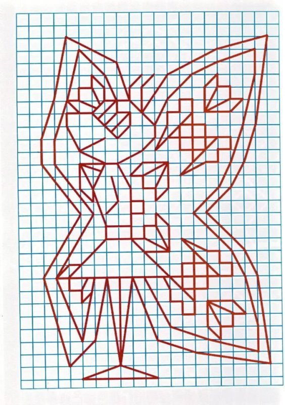 Рисунки на листике в клеточку