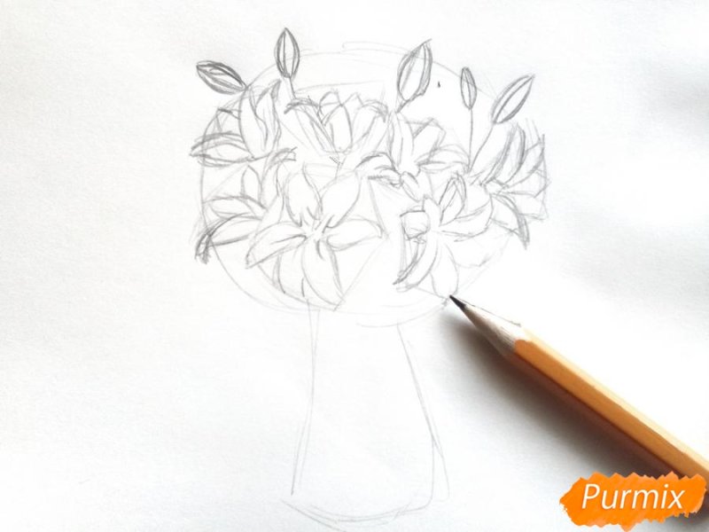 Красивые букеты карандашом