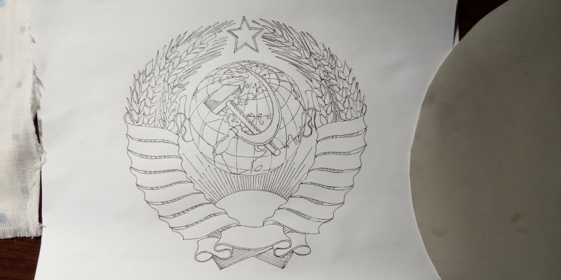 Герб СССР вектор черно белый