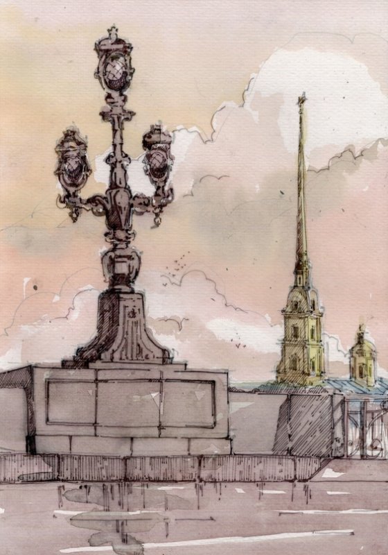 Исаакиевский собор акварель