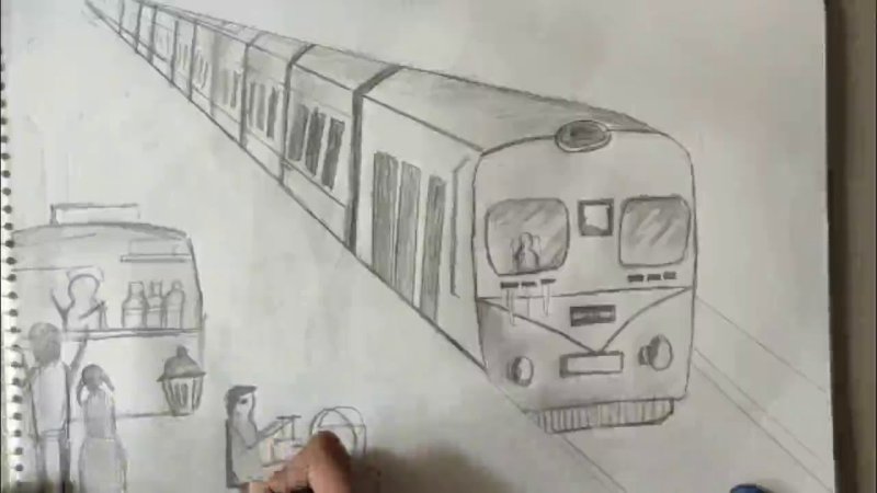 Нарисовать электричку