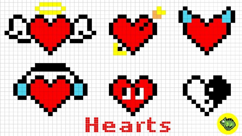сердце по клеточкам маленькое