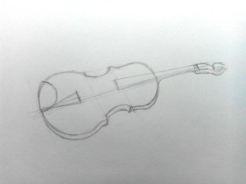 Скрипка рисунок карандашом