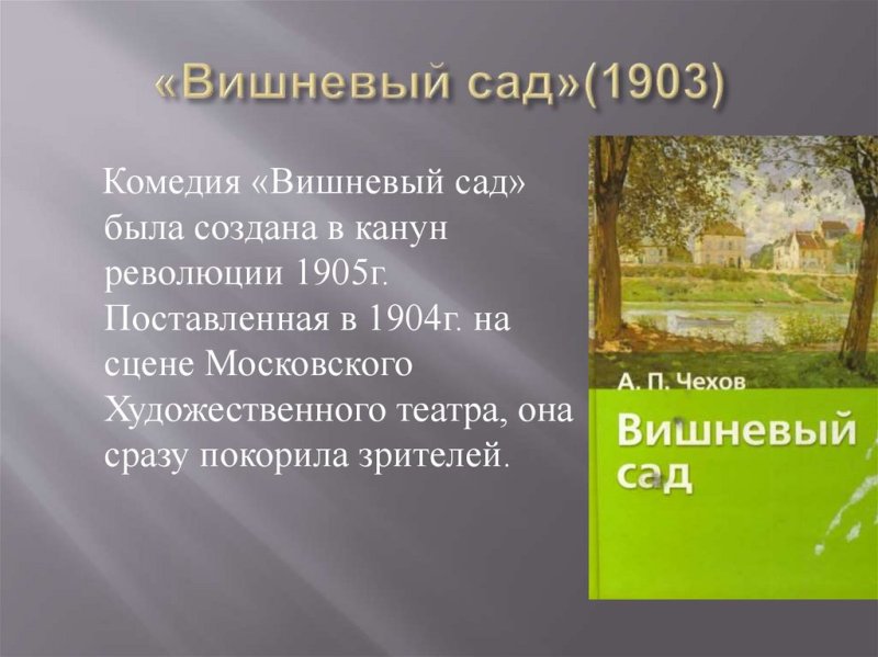 Вишневый сад 1904