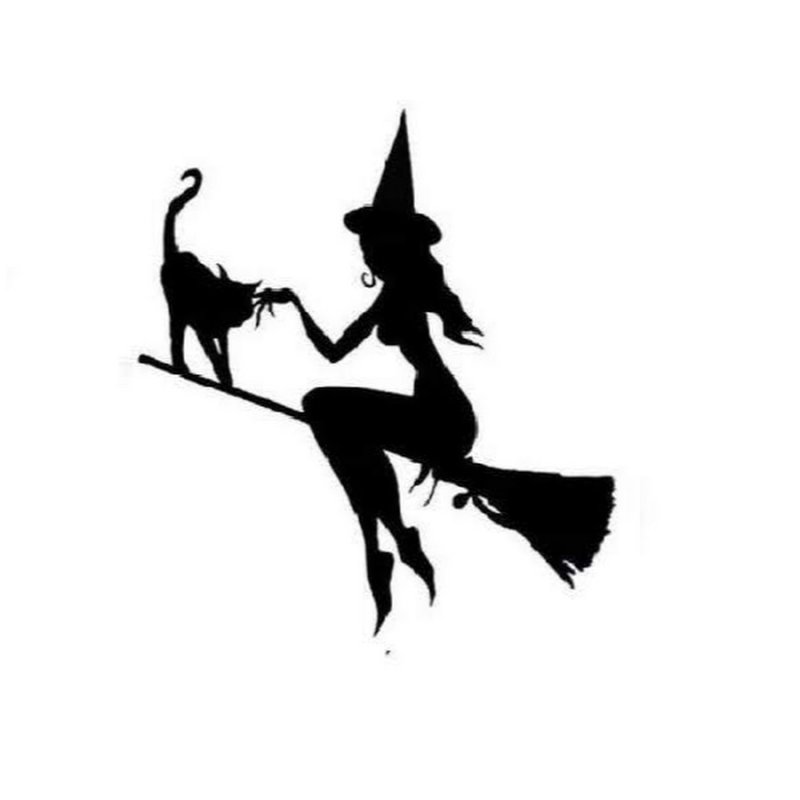 наклейка ведьма на метле