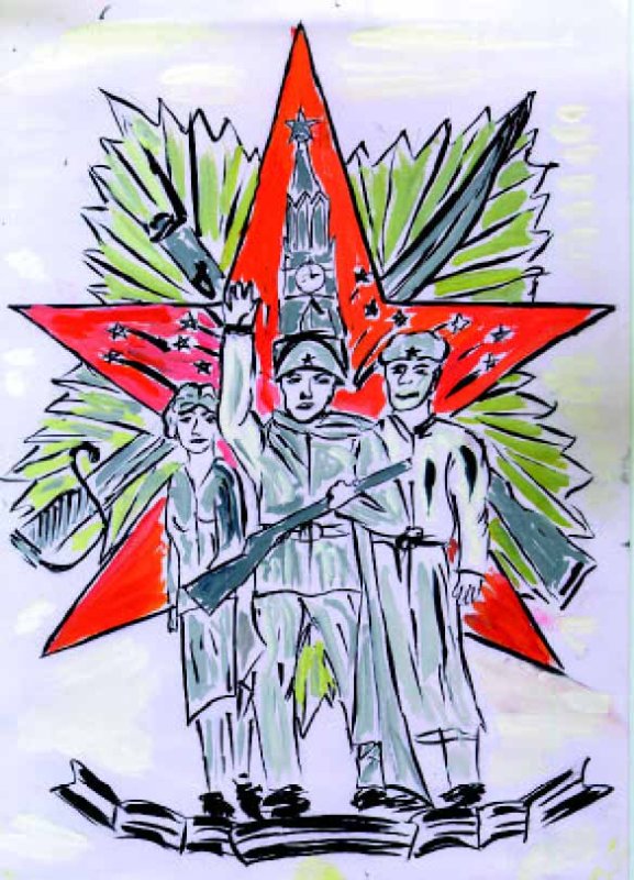 Детский рисунок на тему фашизма