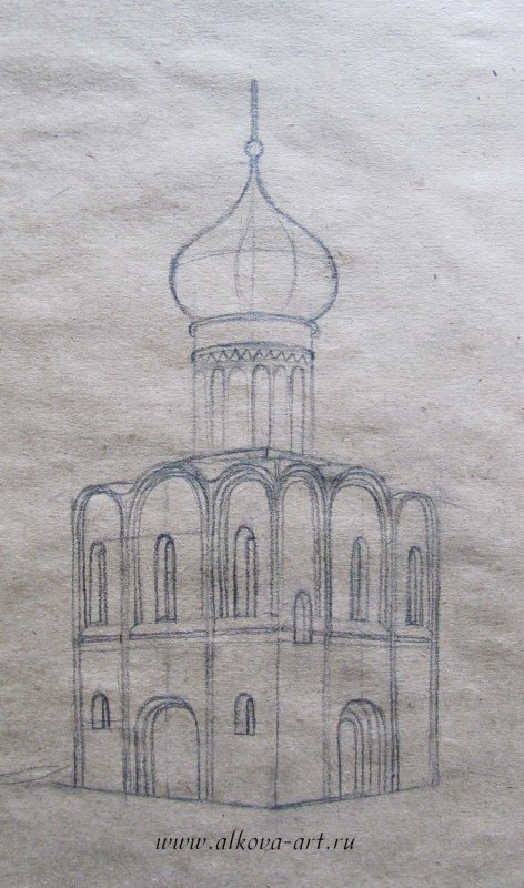 Храм Покрова на Нерли рисунок легко