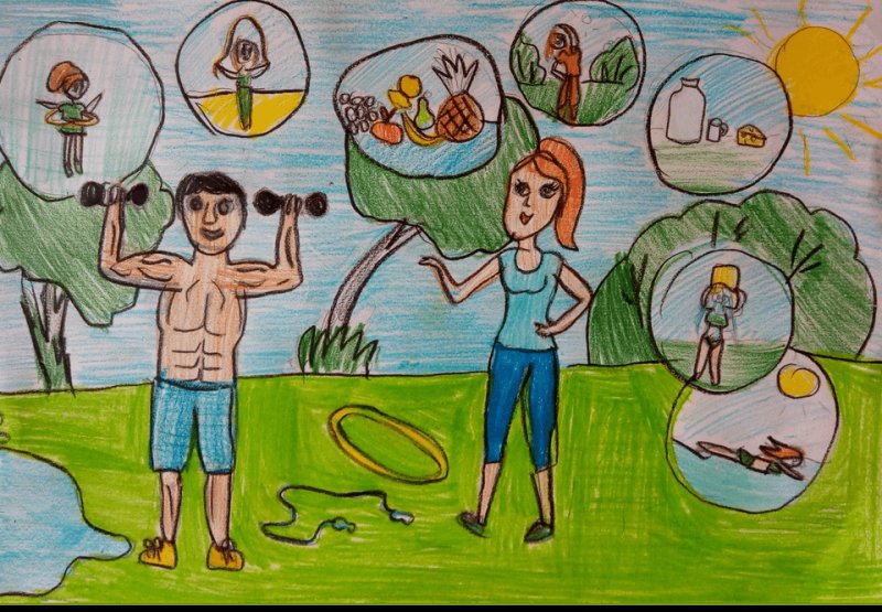 Рисунок на тему ЗОЖ