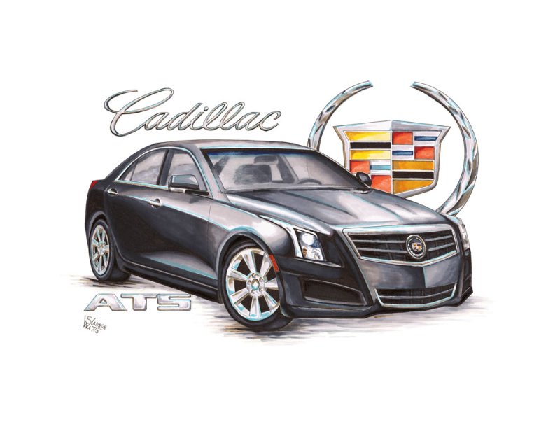 Кадиллак рисунок карандашом