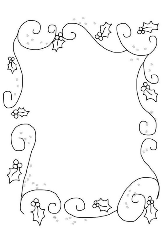 новогодняя рамка раскраска