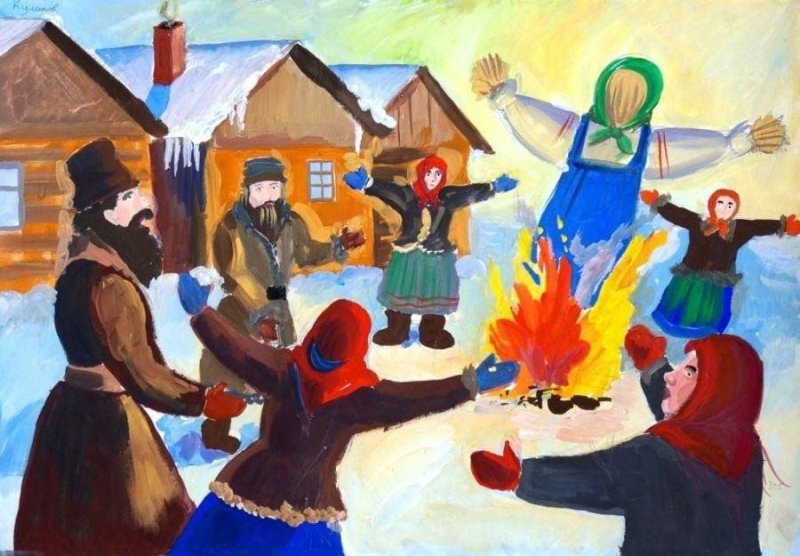Масленица рисунок