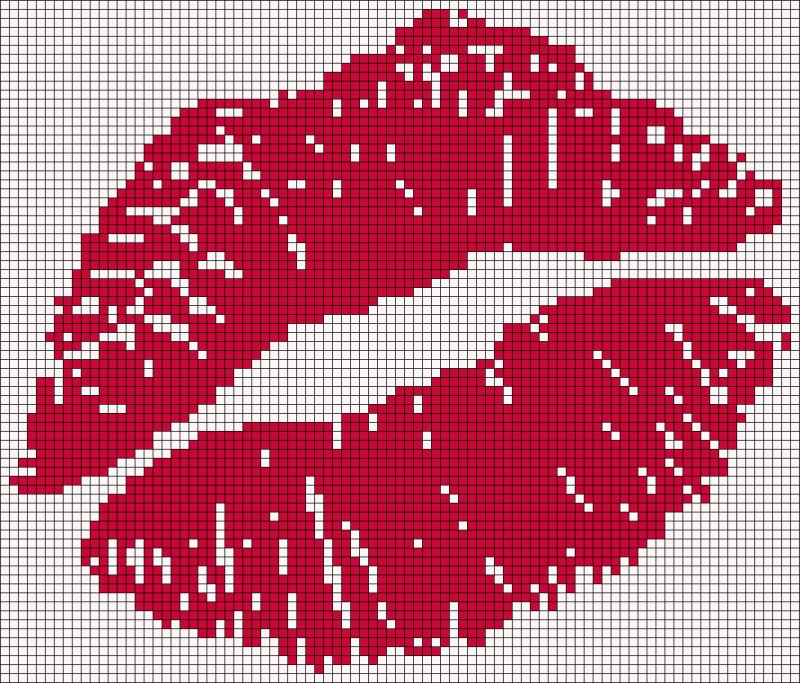 Вышивка крестом губы