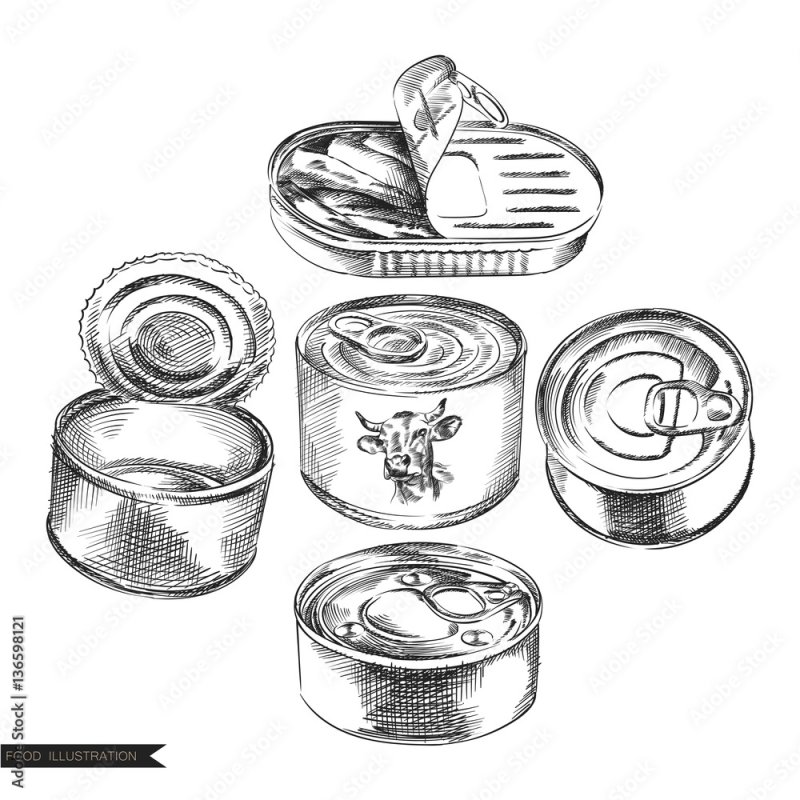Консервы рисунок