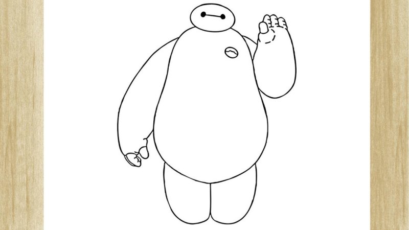 Беймакс рисунок карандашом