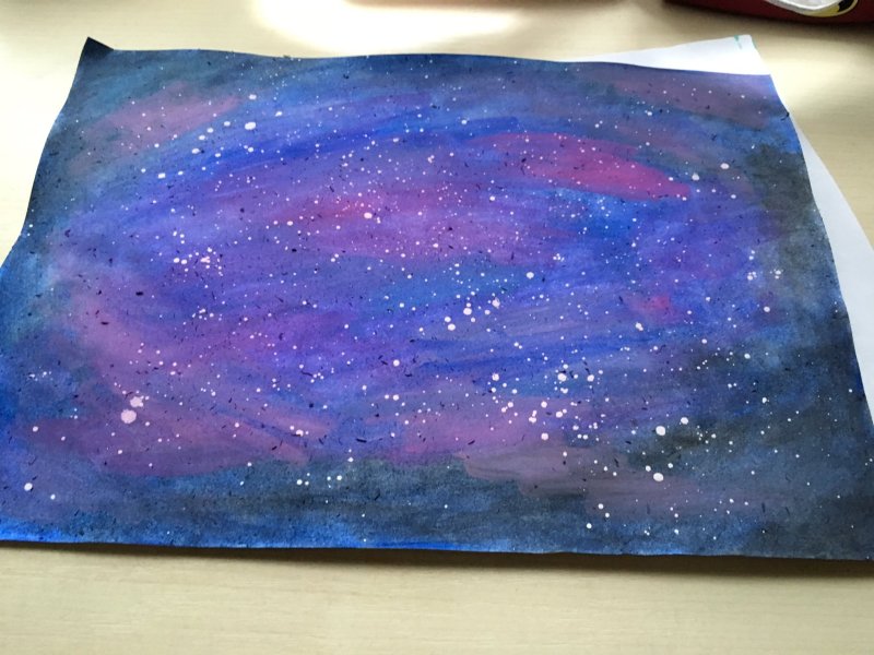 Рисование космоса гуашью