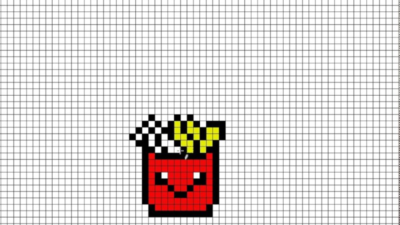 рисунки по клеточкам лёгкие еда