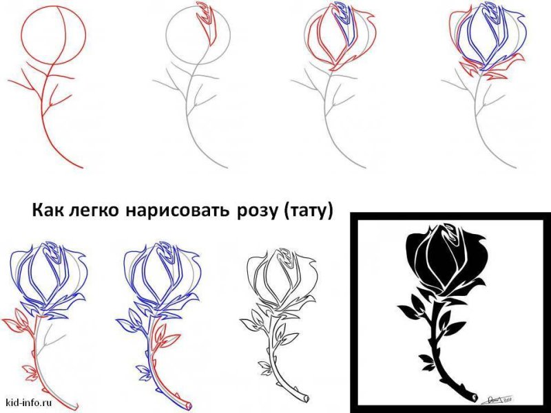Поэтапный рисунок тату