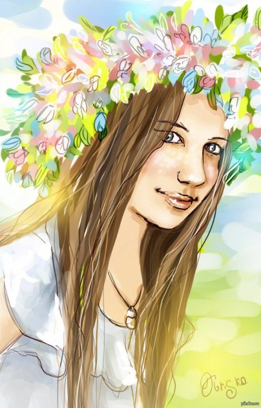 Девушка Весна рисунок