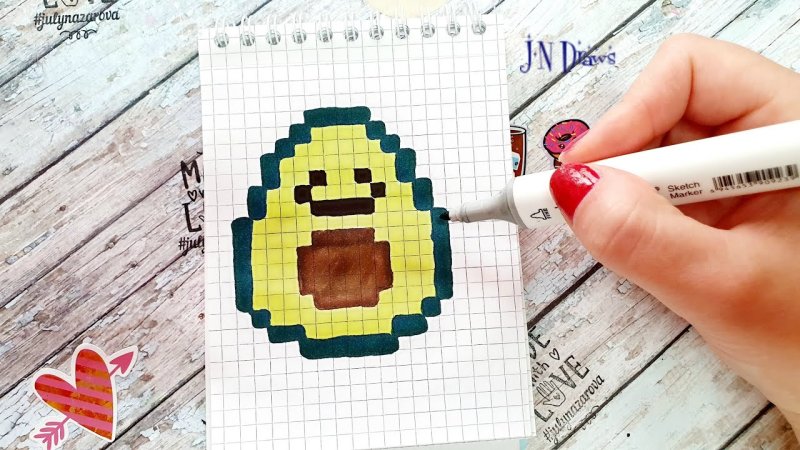 авокадо по клеткам