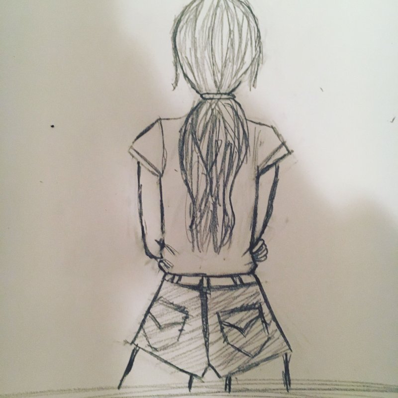 Рисунки карандашом девушки со спины
