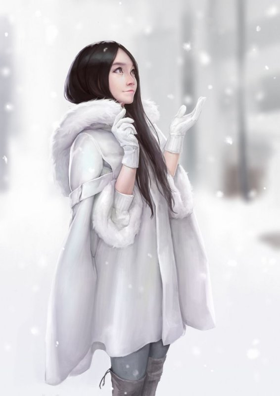 Зимний арт девушка