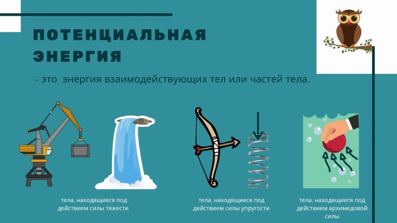 Кинетическая и потенциальная энергия примеры