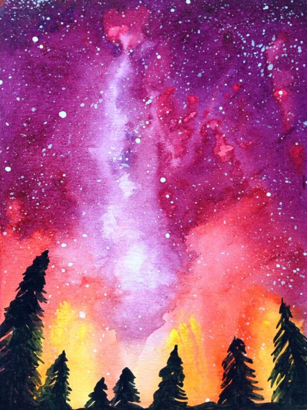 Космос акварелью