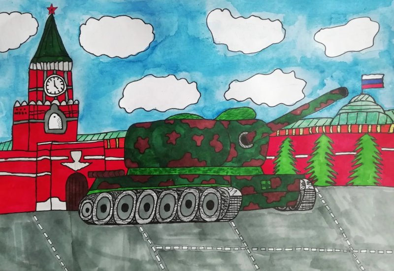 Парад военной техники рисунок